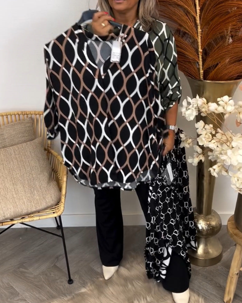 Quvorn™| Casual blus med långa ärmar och elegant mönster