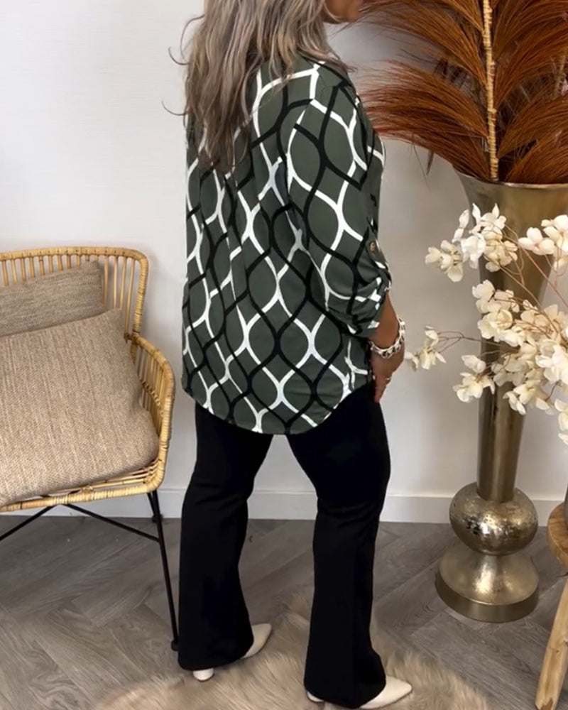 Quvorn™| Casual blus med långa ärmar och elegant mönster