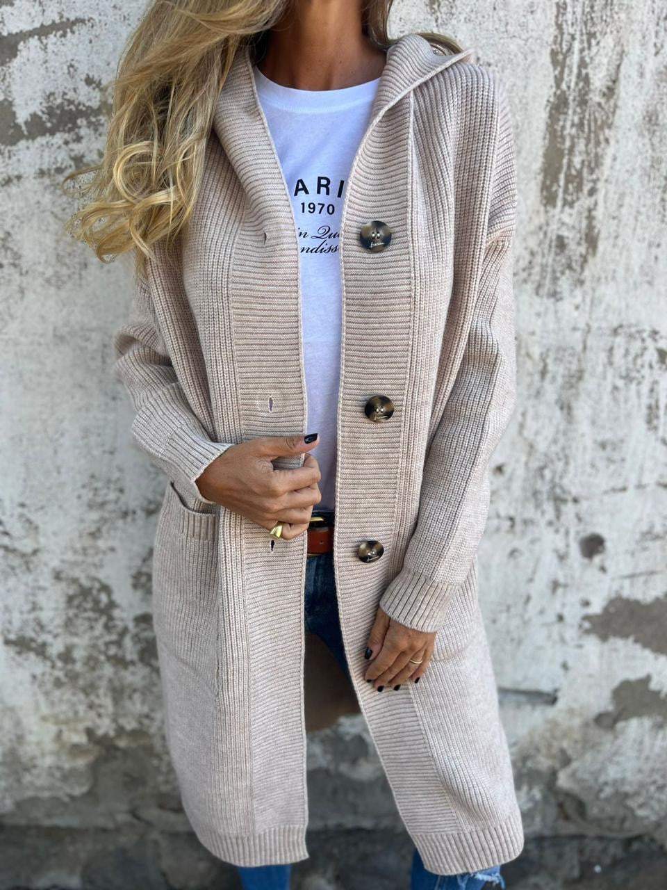 Quvorn™| Frida Eleganter langer Strickcardigan