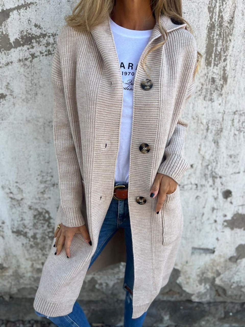 Quvorn™| Frida Eleganter langer Strickcardigan